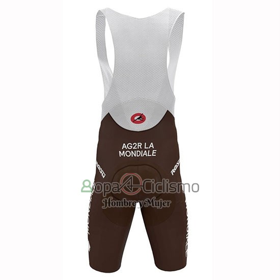 Ag2r La Mondiale Ropa Ciclismo Culotte Corto 2019 Mangas Cortas Brown Blanco Azul
